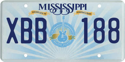 MS license plate XBB188