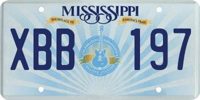 MS license plate XBB197