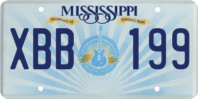 MS license plate XBB199