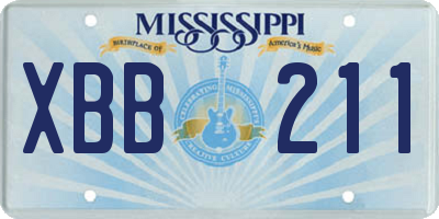 MS license plate XBB211
