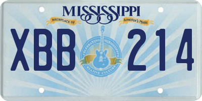 MS license plate XBB214