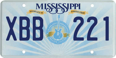 MS license plate XBB221