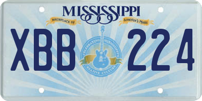 MS license plate XBB224