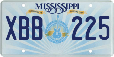 MS license plate XBB225