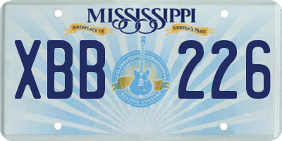 MS license plate XBB226