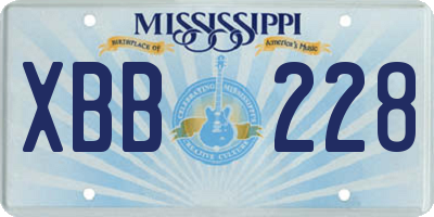 MS license plate XBB228