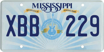 MS license plate XBB229