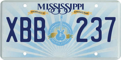 MS license plate XBB237