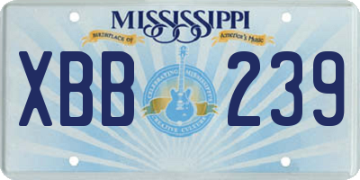 MS license plate XBB239