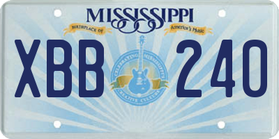 MS license plate XBB240