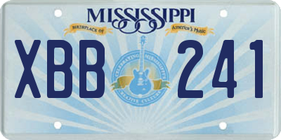 MS license plate XBB241