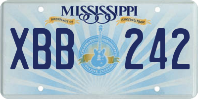 MS license plate XBB242