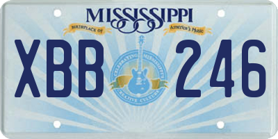 MS license plate XBB246