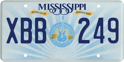 MS license plate XBB249