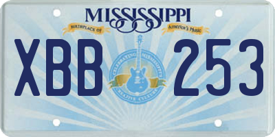 MS license plate XBB253