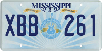 MS license plate XBB261