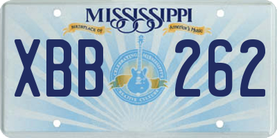 MS license plate XBB262