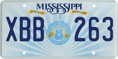 MS license plate XBB263