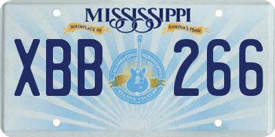 MS license plate XBB266