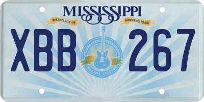 MS license plate XBB267
