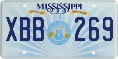 MS license plate XBB269