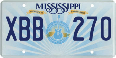 MS license plate XBB270