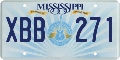 MS license plate XBB271