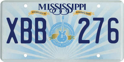 MS license plate XBB276