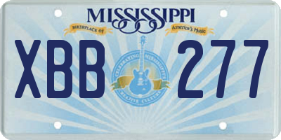 MS license plate XBB277