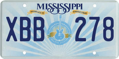 MS license plate XBB278