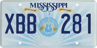 MS license plate XBB281