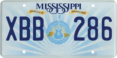 MS license plate XBB286