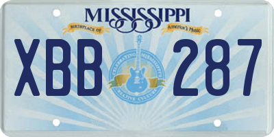 MS license plate XBB287