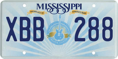 MS license plate XBB288