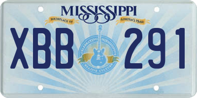 MS license plate XBB291