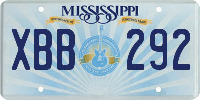 MS license plate XBB292