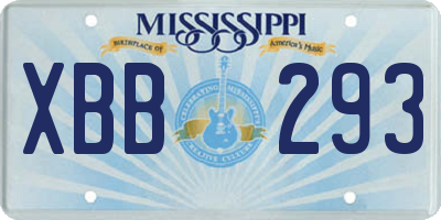 MS license plate XBB293