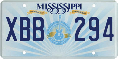 MS license plate XBB294