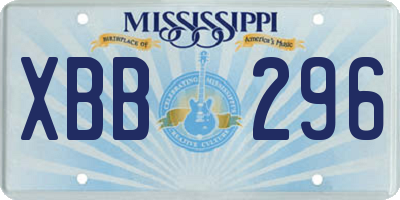 MS license plate XBB296