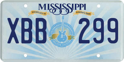 MS license plate XBB299