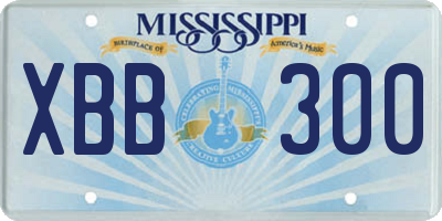 MS license plate XBB300