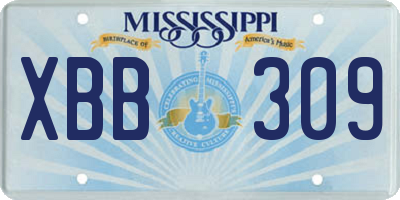 MS license plate XBB309