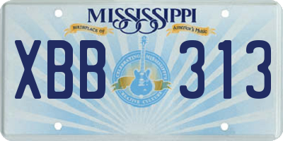 MS license plate XBB313