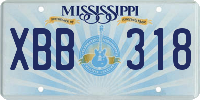 MS license plate XBB318