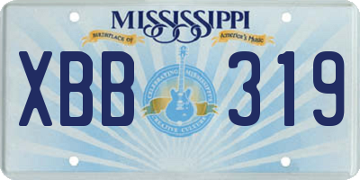 MS license plate XBB319