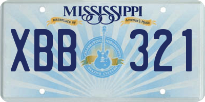 MS license plate XBB321