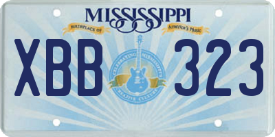 MS license plate XBB323