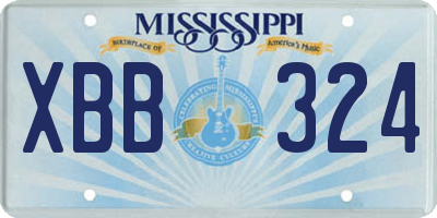 MS license plate XBB324