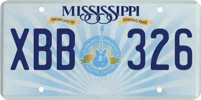 MS license plate XBB326