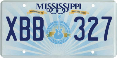 MS license plate XBB327